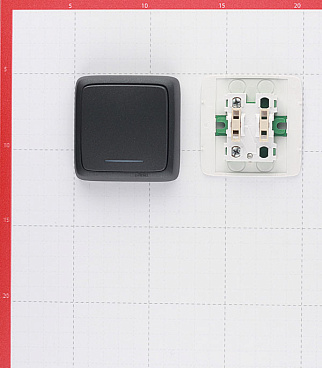 Выключатель Hegel Alfa одноклавишный накладной черный с подсветкой (ВА10-114-08)