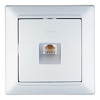 Розетка телефонная Svet Стиль встраиваемая серебро RJ11 (EV 0365-3118)