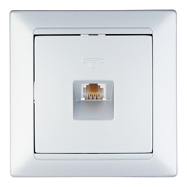 Розетка телефонная Svet Стиль встраиваемая серебро RJ11 (EV 0365-3118)