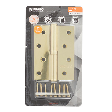 Петля Fuaro карточная правая разъемная 100х75 мм латунь