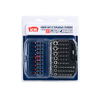 Набор бит КМ PH/PZ/TORX/HEX 25/50 мм с магнитным держателем (63 шт.) (1158350)