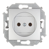 Розетка Simon 15 встраиваемая алюминий (1591431-033)