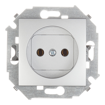 Розетка Simon 15 встраиваемая алюминий (1591431-033)