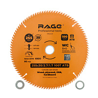 Диск пильный по дереву Rage by Vira Clean cut 255х30х1,7 мм 100 зубьев (594240)