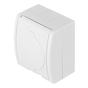 Розетка Simon 15 Aqua накладная белая с крышкой (1594445-030)