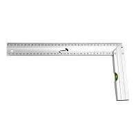 Угольник строительный Hesler 350 мм с уровнем алюминиевый