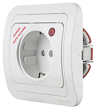 Розетка Makel Mimoza встраиваемая белая с сетевым фильтром со шторками (14002139)