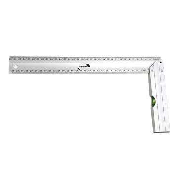 Угольник строительный Hesler 350 мм с уровнем алюминиевый