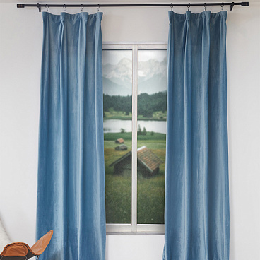 Штора вельвет голубая 150х270 см Casa Conforte Holland Вельвет (2 шт.) (6176927)