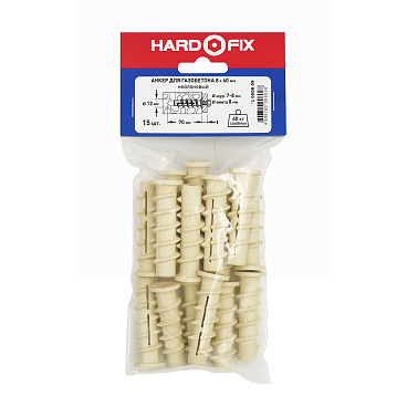 Дюбель для газобетона Hard-Fix 8x60 мм (15 шт.) нейлон