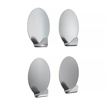 Крючок для ванной Fora одинарный самоклеящийся металл хром (4 шт.) (H40/9073)