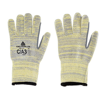 Перчатки полиэтиленовые 10 нитей антипорезные Delta Plus Venicut C05 серо-желтые 9 (L)