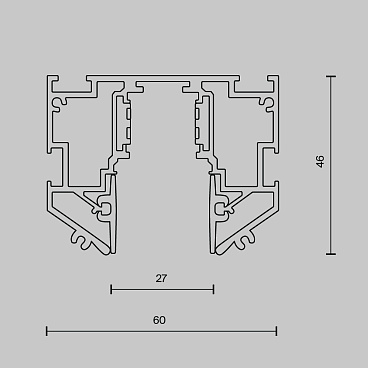 Шинопровод встраиваемый для натяжного потолка Technical TRX034-SCH-423B