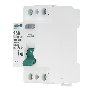 УЗО Dekraft УЗО-03 25А 1P+N тип AC 300 мА 6 кА компактное (14068DEK)