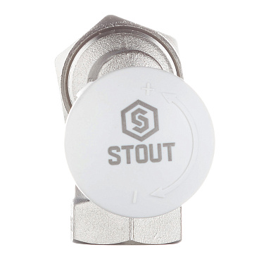 Клапан термостатический угловой Stout 1/2 НР(ш) х 1/2 ВР(г) для радиатора (SVT-0005-000015)