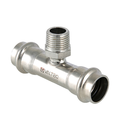 Тройник Valtec (VTi.933.I.180418) 18 мм х 1/2 НР(ш) х 18 мм нержавеющая сталь