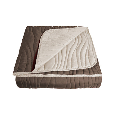 Покрывало 200х220 см Melissa Кора двустороннее стеганое жемчуг/миндаль (5091650 03)