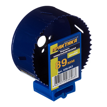 Коронка биметаллическая Практика (036-063) универсальная d89 мм