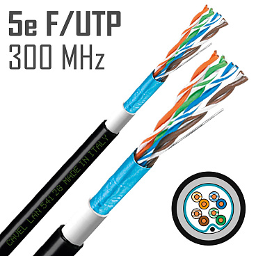 Интернет-кабель уличный (витая пара) FTP CAT5e LAN 541 2G 4х2х0,51 мм экранированный Cavel (200 м)