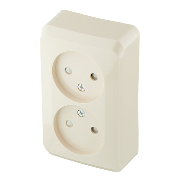 Розетка Systeme Electric Этюд накладная кремовая со шторками (PA16-006K)