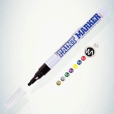 Маркер лаковый для промышленной графики MunHwa Paint Marker Slim черный грифель 2 мм