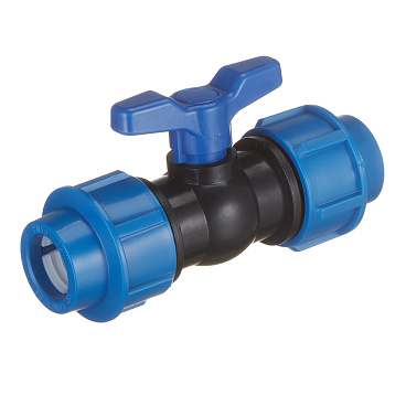 Кран шаровой ПНД компрессионный 25х25 мм