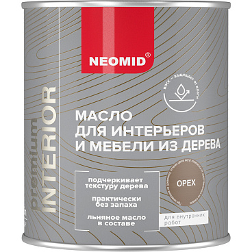 Масло Neomid Interior для дерева орех шелковисто-матовое 0,75 л