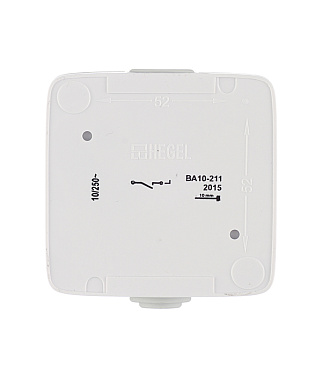 Выключатель Hegel Alfa одноклавишный накладной белый (ВА10-211)