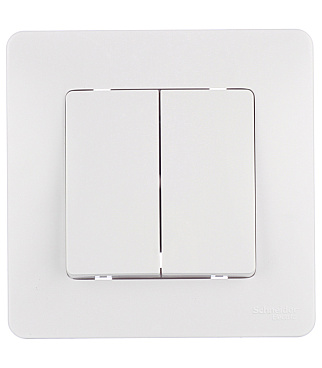 Выключатель Systeme Electric Blanca двухклавишный встраиваемый белый (BLNVS010501)