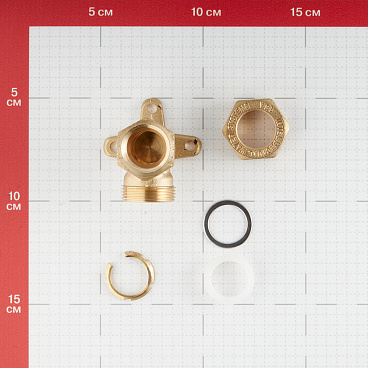 Угол Stahlmann IWS EasyFix 15 мм х 1/2 ВР(г) для гофрированных труб с креплением