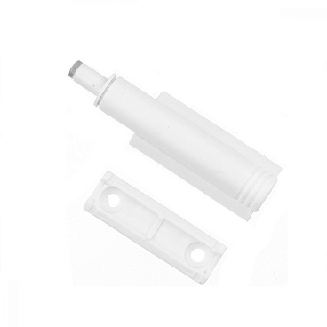 Амортизатор мебельный (демпфер) газовый для плавного закрывания двери белый врезной/внешний