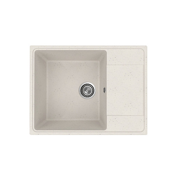 Мойка для кухни Ulgran Practik 65х49,5х20 см врезная с крылом искусственный камень белая