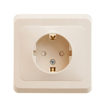 Розетка Systeme Electric Этюд встраиваемая бежевая со шторками (PC16-004K)