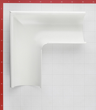 Угол желоба Grand Line металлический внешний d125 мм 90° белый RAL 9003