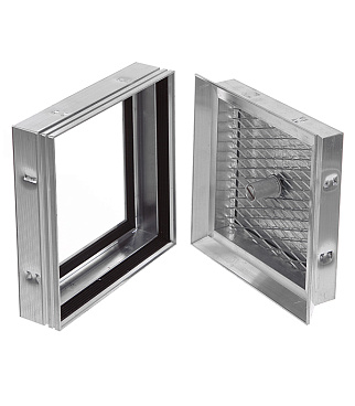 Люк ревизионный под плитку напольный Практика Барьер алюминиевый 200х200 мм скрытый