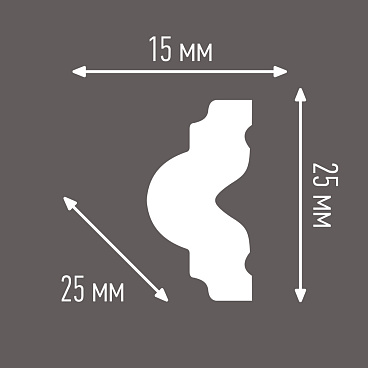 Молдинг из экополимера ударопрочный 25х15х2000 мм Плинтэкс ART M1 25/15 белый