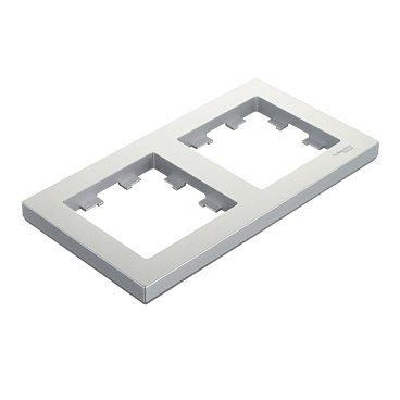 Рамка Systeme Electric AtlasDesign двухместная алюминий (ATN000302)