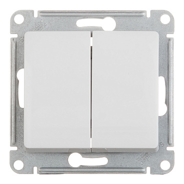Переключатель Systeme Electric Glossa двухклавишный встраиваемый белый (GSL000165)