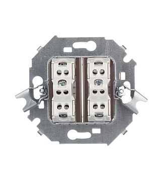 Переключатель Simon 15 двухклавишный встраиваемый слоновая кость (1591397-031)