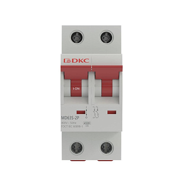 Автоматический выключатель модульный DKC Yon Max MD63S 2P 40А тип C 4,5 кА 400 В (MD63S-2PC40)