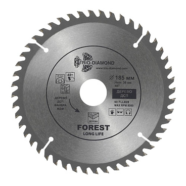 Диск пильный по дереву Trio-Diamond 185х30х1,6 мм 48 зубьев (FLL828)