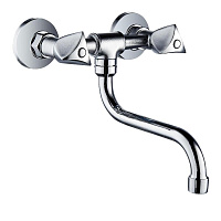 Смеситель для кухни РМС хром с поворотным изливом двухвентильный (SL119-361)