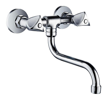 Смеситель для кухни РМС хром с поворотным изливом двухвентильный (SL119-361)