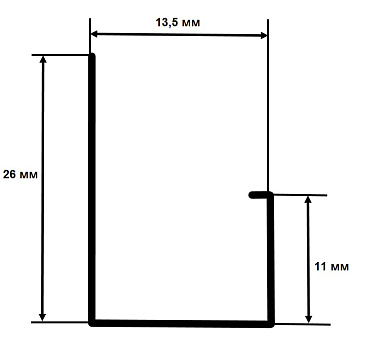 L-профиль алюминиевый 3 м 1 мм