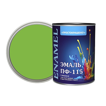 Эмаль ПФ-115 алкидная Простокрашено светло-зеленая глянцевая 0,8 кг