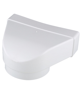 Соединитель угловой пластиковый для плоских воздуховодов 60х204 мм 90° с круглыми d125 мм прямое соединение