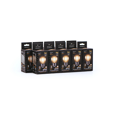 Лампа светодиодная филаментная Gauss E27 2700К 9 Вт 680 Лм 175-240 В шар прозрачная