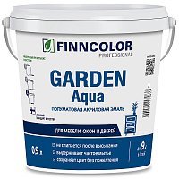 Эмаль для внутренних работ акриловая Finncolor Garden Aqua основа C бесцветная полуматовая 0,9 л