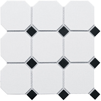 Мозаика Starmosaic Homework белая/черная керамическая 300х300х6 мм матовая