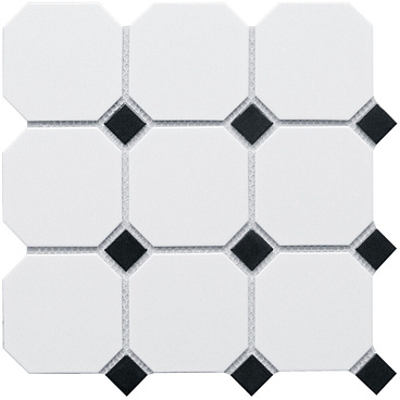 Мозаика Starmosaic Homework белая/черная керамическая 300х300х6 мм матовая